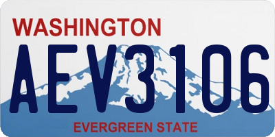 WA license plate AEV3106