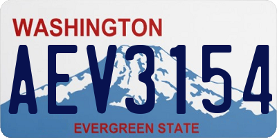 WA license plate AEV3154