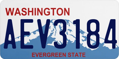 WA license plate AEV3184