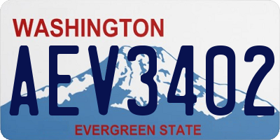 WA license plate AEV3402