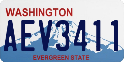 WA license plate AEV3411