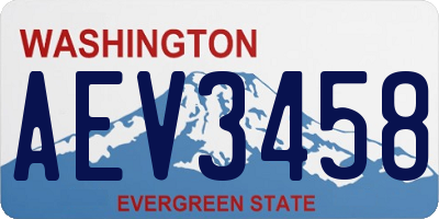 WA license plate AEV3458