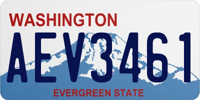 WA license plate AEV3461