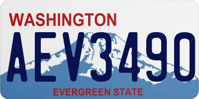 WA license plate AEV3490