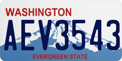 WA license plate AEV3543