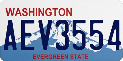 WA license plate AEV3554