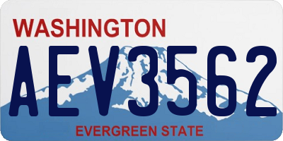 WA license plate AEV3562