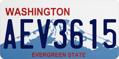 WA license plate AEV3615