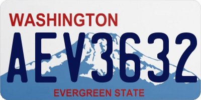 WA license plate AEV3632
