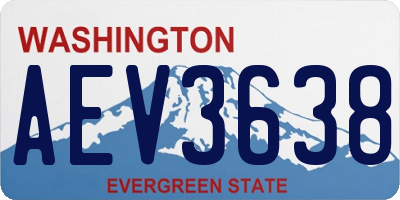 WA license plate AEV3638