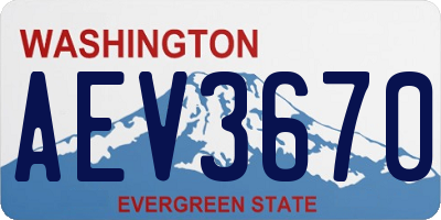 WA license plate AEV3670