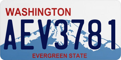 WA license plate AEV3781