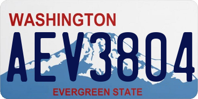 WA license plate AEV3804
