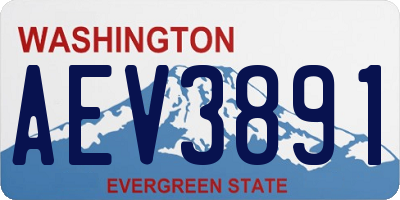 WA license plate AEV3891