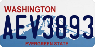 WA license plate AEV3893