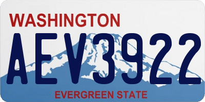 WA license plate AEV3922