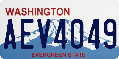 WA license plate AEV4049
