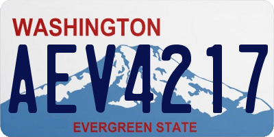 WA license plate AEV4217
