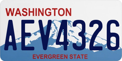 WA license plate AEV4326