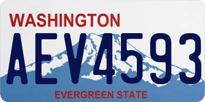 WA license plate AEV4593