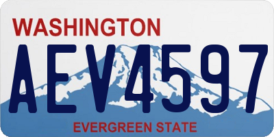 WA license plate AEV4597