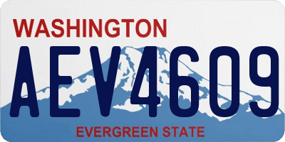 WA license plate AEV4609