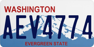 WA license plate AEV4774