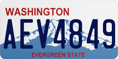WA license plate AEV4849