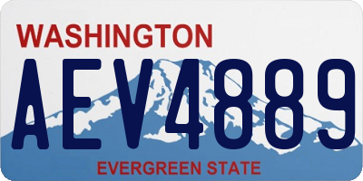 WA license plate AEV4889