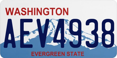WA license plate AEV4938