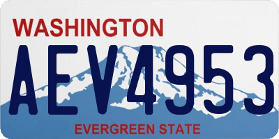 WA license plate AEV4953