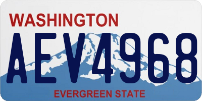 WA license plate AEV4968