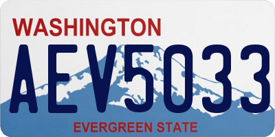 WA license plate AEV5033