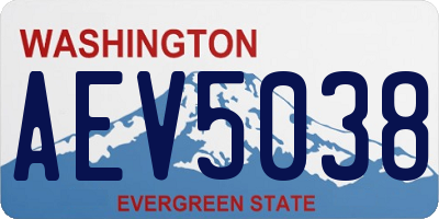 WA license plate AEV5038