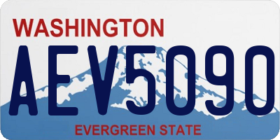 WA license plate AEV5090