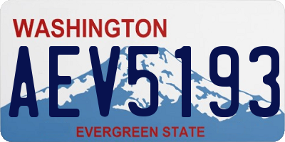 WA license plate AEV5193