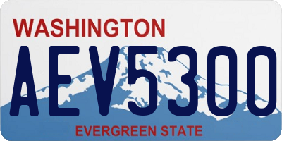 WA license plate AEV5300