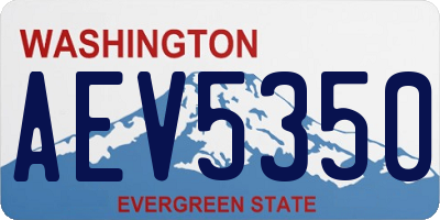 WA license plate AEV5350