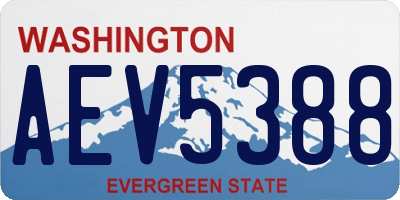 WA license plate AEV5388
