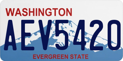 WA license plate AEV5420