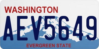 WA license plate AEV5649