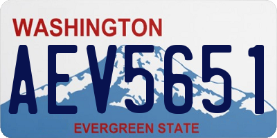 WA license plate AEV5651