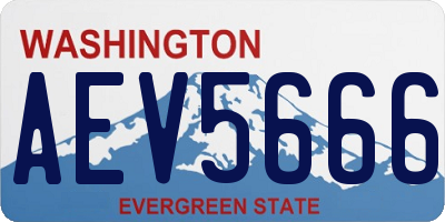 WA license plate AEV5666