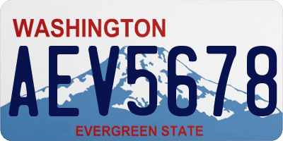 WA license plate AEV5678