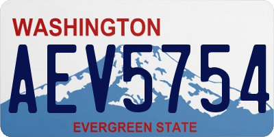 WA license plate AEV5754