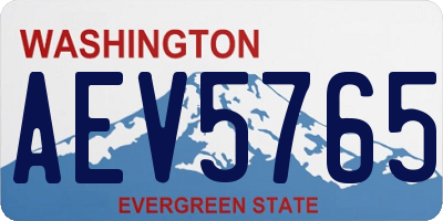 WA license plate AEV5765