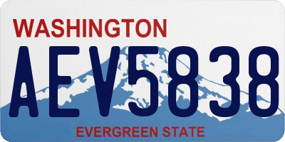WA license plate AEV5838