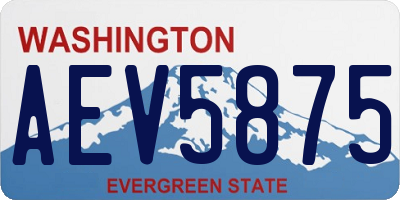 WA license plate AEV5875
