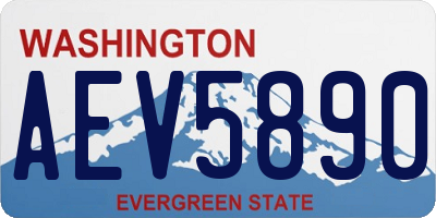 WA license plate AEV5890