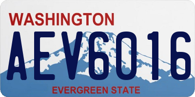 WA license plate AEV6016